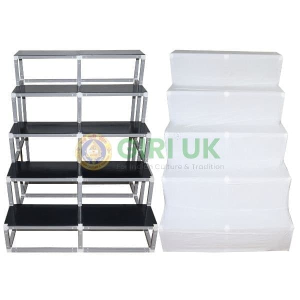 Plain Satin White Cloth Cover for 5 Steps 2-width Regular Frame Golu Padi Stand