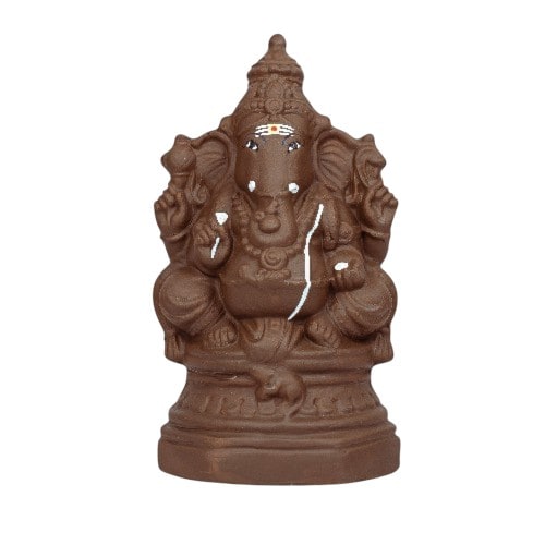 Ganapathi Veera - Clay - 11 Inch -  Right Trunk