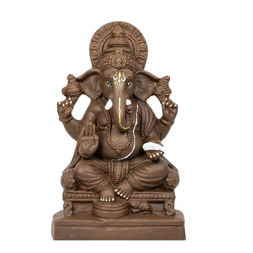 Ganapathi Peetam - Clay -12 Inch - Left Trunk