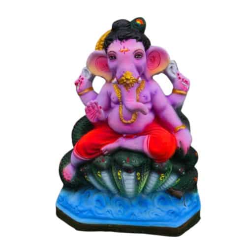 MH Ganapathy Colour Naga - Clay - 8 Inch - Left Trunk