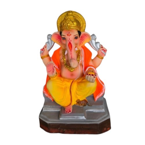 MH Ganapathy Colour Crown - Clay - 10 Inch - Left Trunk