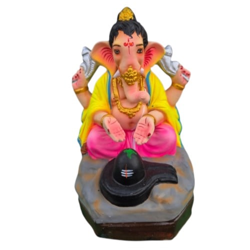 MH Ganapathy Colour Shiva - Clay - 10 Inch - Left Trunk