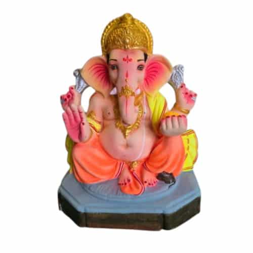 MH Ganapathy Colour Crown - Clay - 12 Inch - Left Trunk