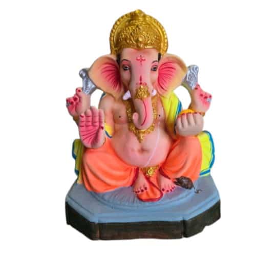 MH Ganapathy Colour Crown - Clay - 12 Inch - Right Trunk