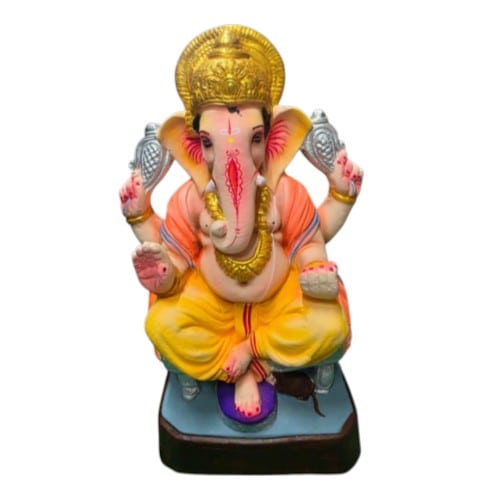 MH Ganapathy Colour Crown - Clay - 12 Inch - Right Trunk