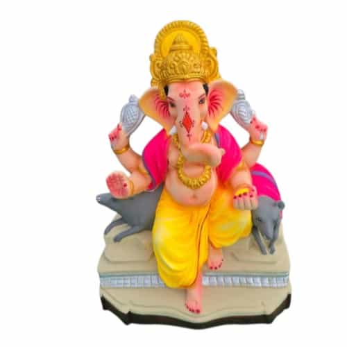 MH Ganapathy Colour Crown - Clay - 14 Inch - Left Trunk
