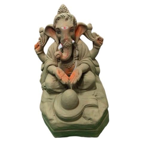 MH Ganapathy Elegant Shiva - Clay - 10 Inch -  Right TrunK