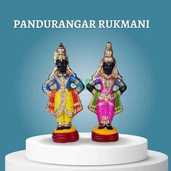Pandurangan Rukmini Pair - 12 Inches - Clay