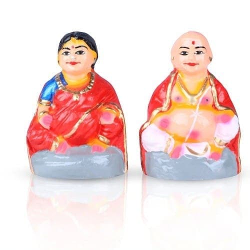 Thaththa Paatti Set - Small - Clay - 2 Pcs - 5 Inches