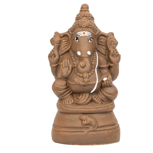 Ganapathi Pappa - Clay - 8 Inch - Right Trunk