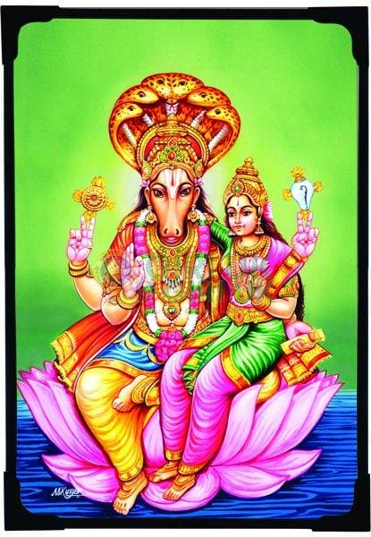 Sri Hayagriva with Maha Lakshmi Picture 9 x 7 inches