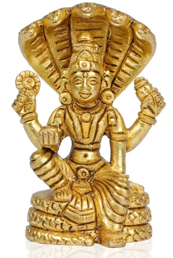 BS Vishnu Sitting Seshnag 3.5 Inch - 270 Gms