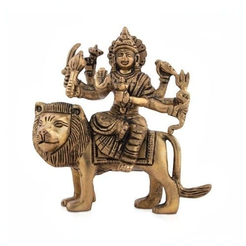 AF Durga With Lion 8 Hand 4 Inch - 0.600 Kgs