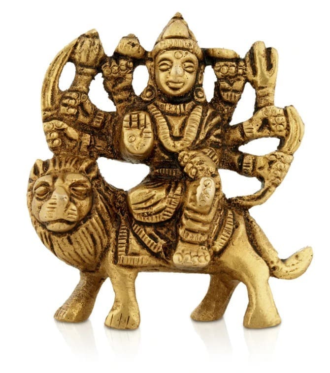 AF Durga With Lion 2.5 Inch - 120 Gms