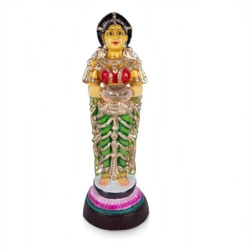 Pavai Vilakku Paper Mache Golu Bommai - 18 x 6 Inches