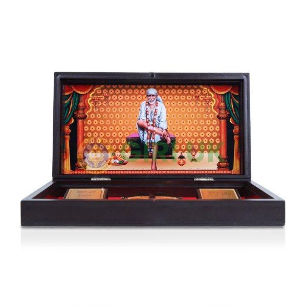 Large Print Sai Baba and Sri Padham in Pooja box