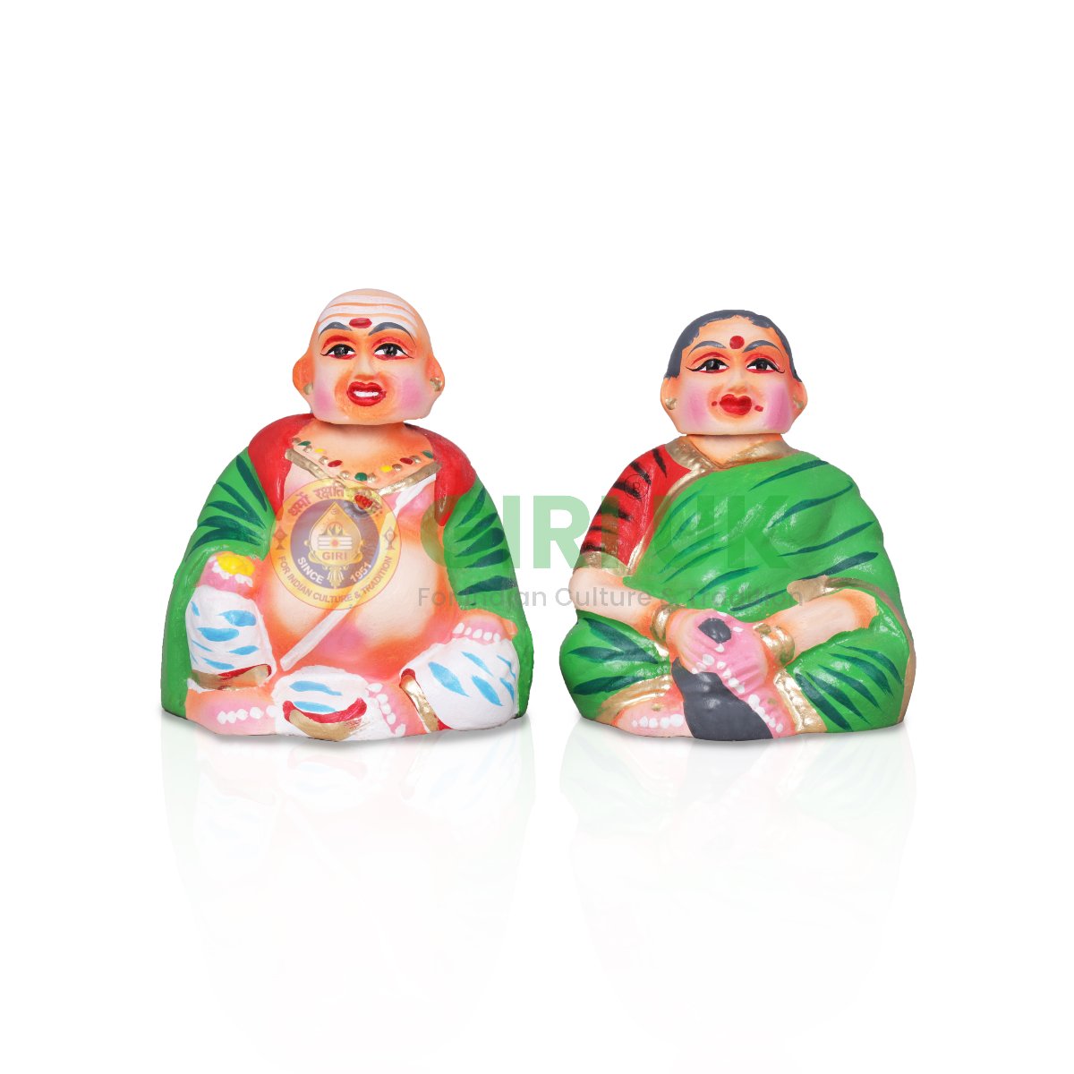 Chettiyar Set - Thaatha Paati Dancing - 5.5 Inches - Paper Mache