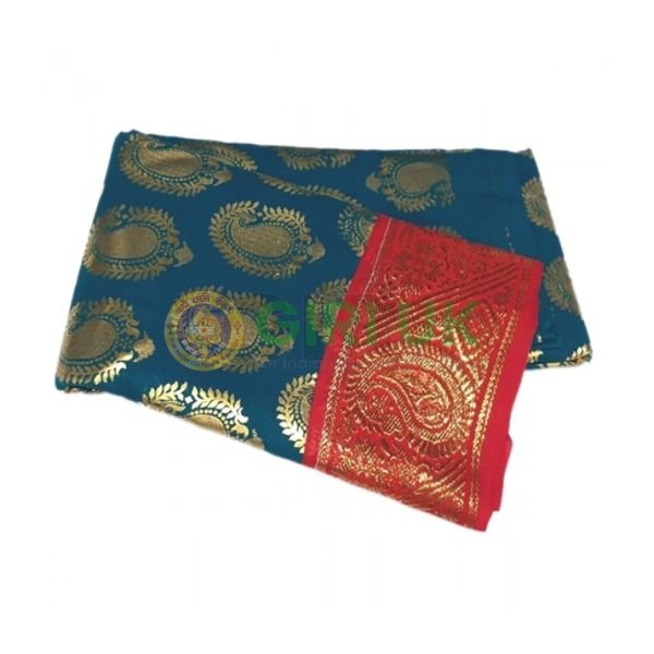 5-metre Devi Vastram/Saree, Satin Print, Jari Border