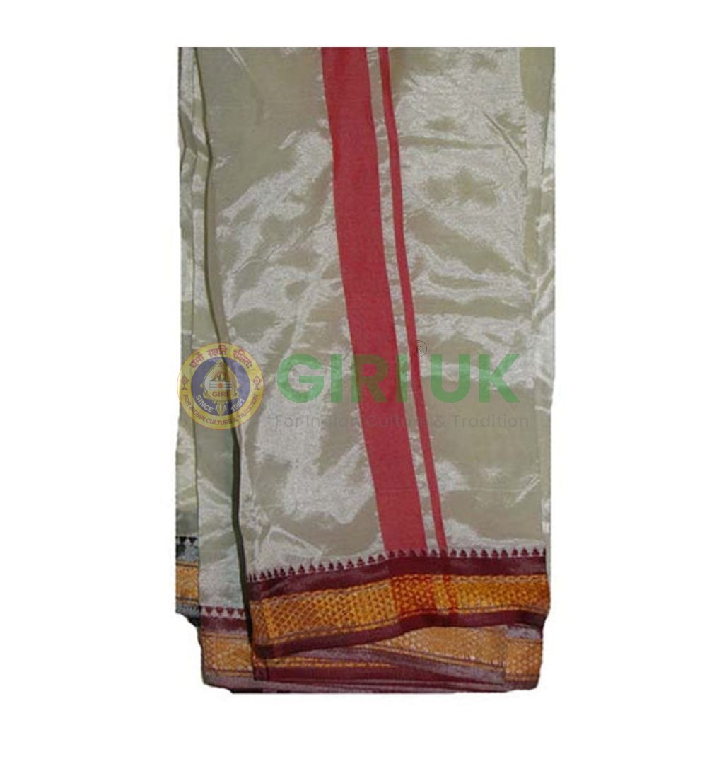 Traditional Asha Pattu Kan (silk) angavastram for Men