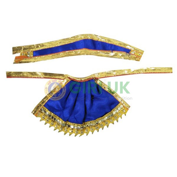 Blue Amman Pavadai with Gold print