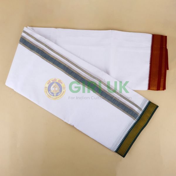 White Cotton Veshti 6m - Mayilkan