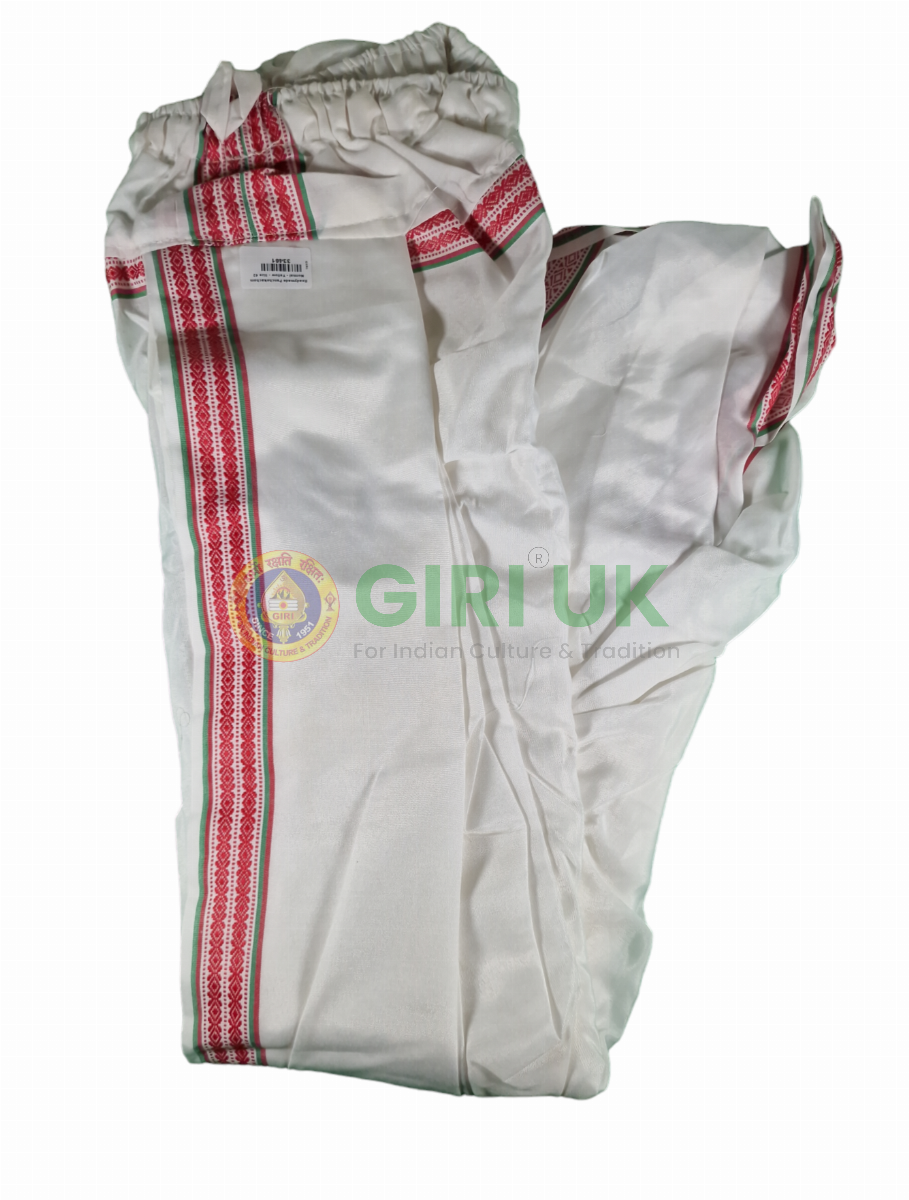 Readymade Cotton Panchakacham - White