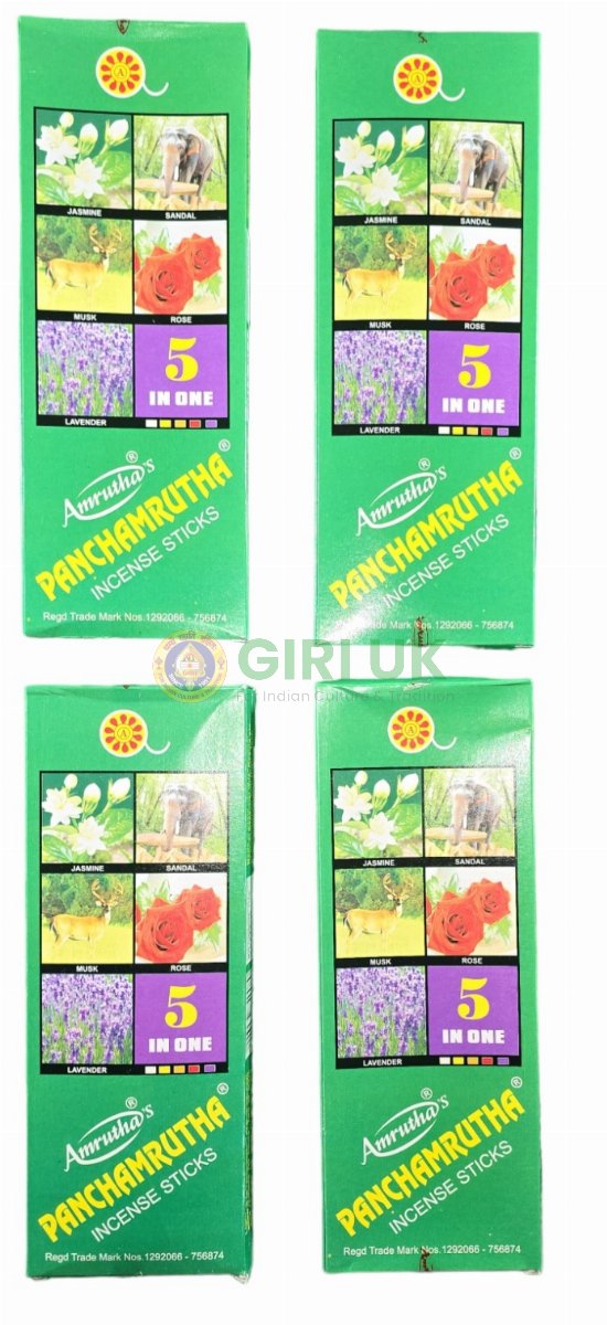 Amrutha Panchamrutha 5-in-1 Incense Sticks (Agarbati)-(Pack of 4)