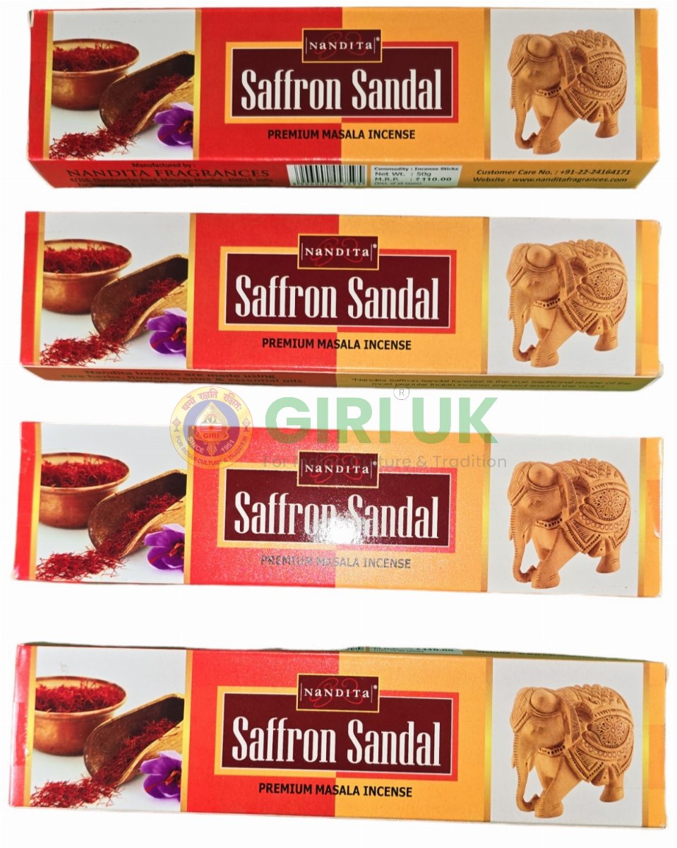 Nandita Saffron-Sandal Incense Sticks (Agarbati)-(Pack of 4)