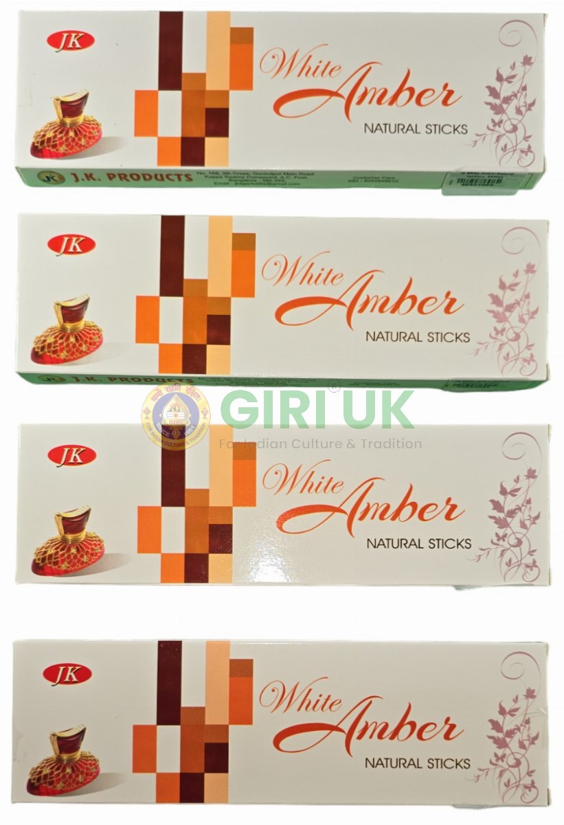 JK - White Amber - Natural Incense 50Gms-(Pack of 4)