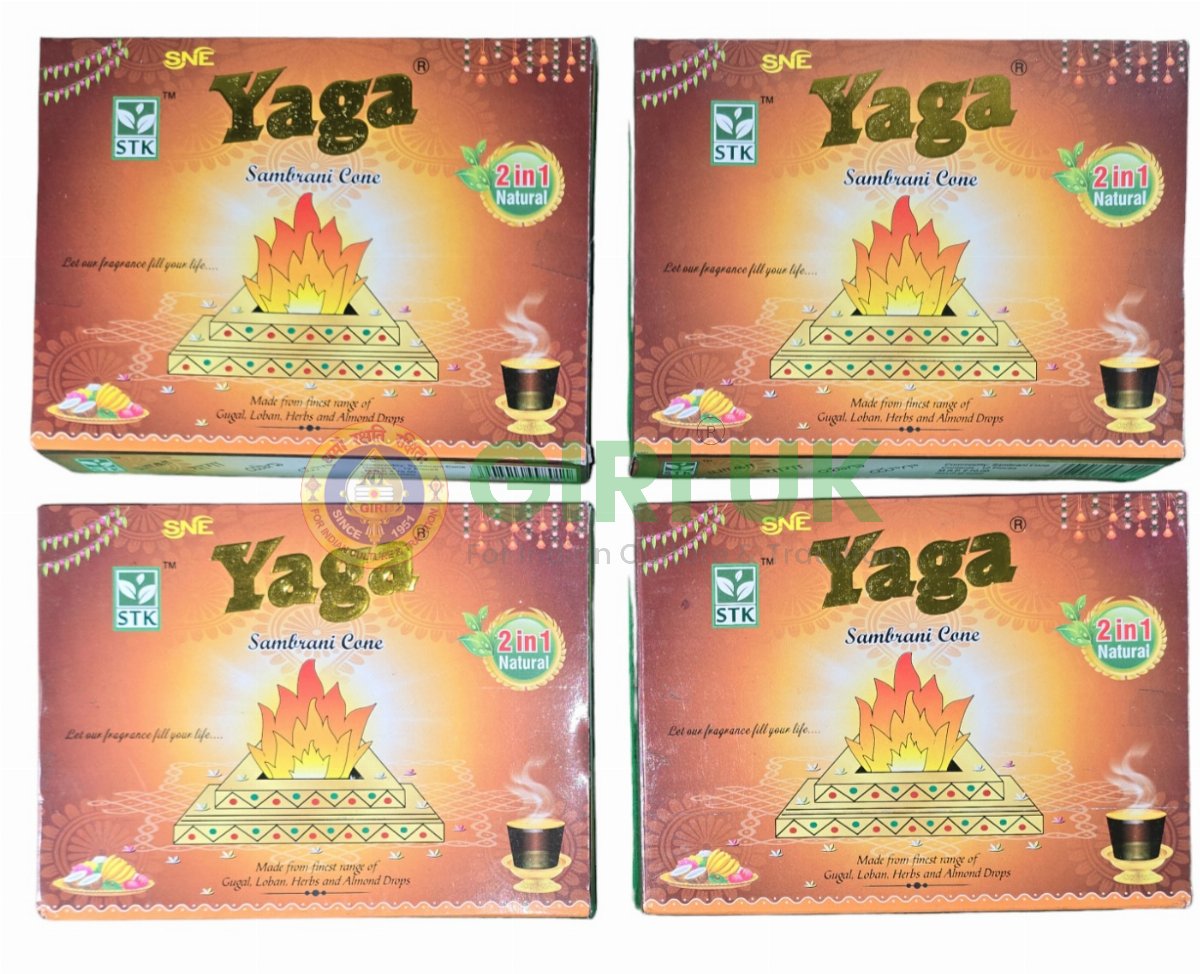 Yaga 2 in 1 Sambrani (Incense) cones - 12pcs-(Pack of 4)