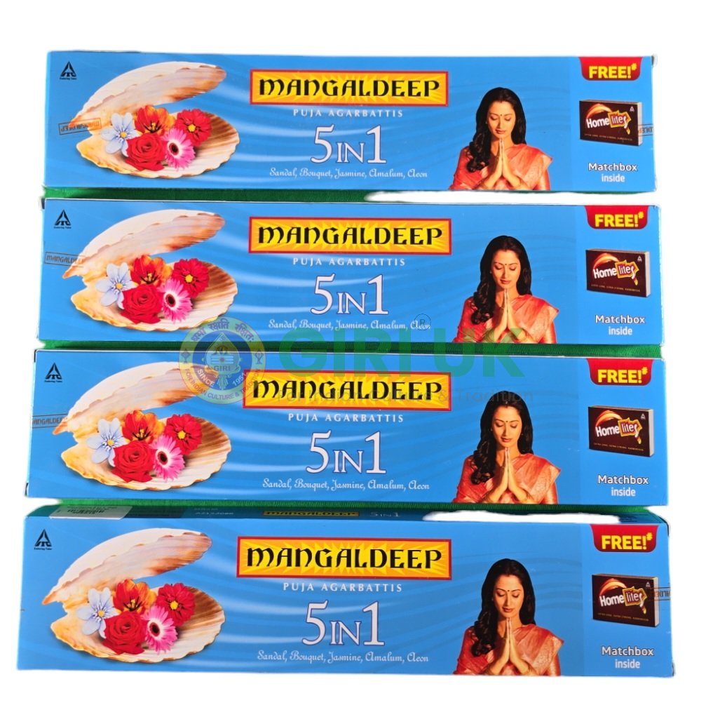 Mangaldeep 5 In 1 Puja Incense - 85Pcs-(Pack of 4)