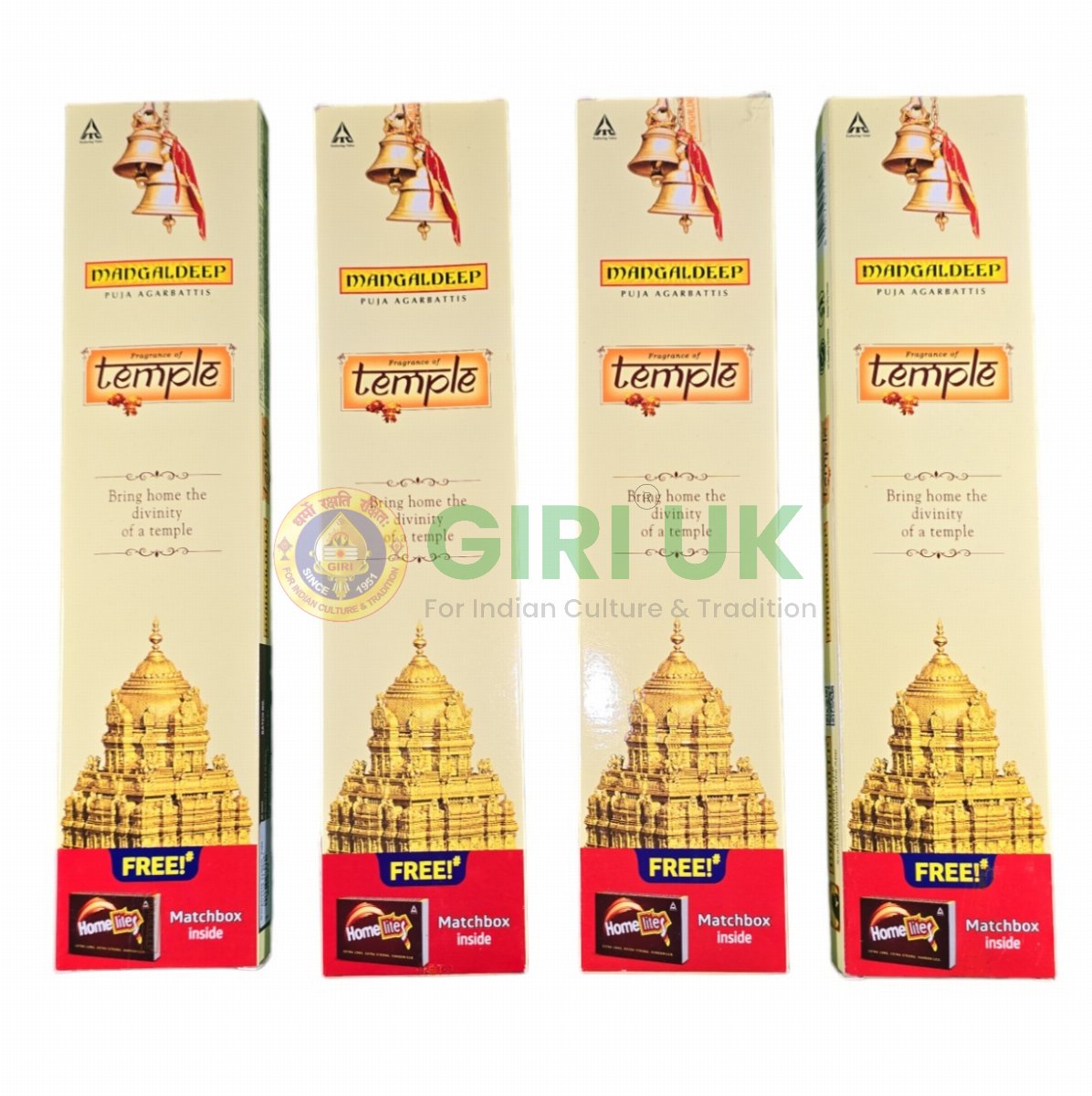 Mangaldeep Sandalwood Incense Sticks (Agarbati)-(Pack of 4)