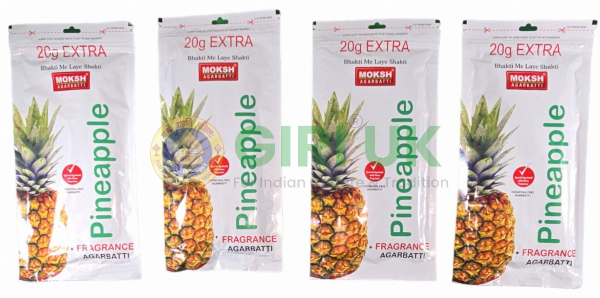 Moksh Pineapple Incense Sticks (Agarbati)-(Pack of 4)