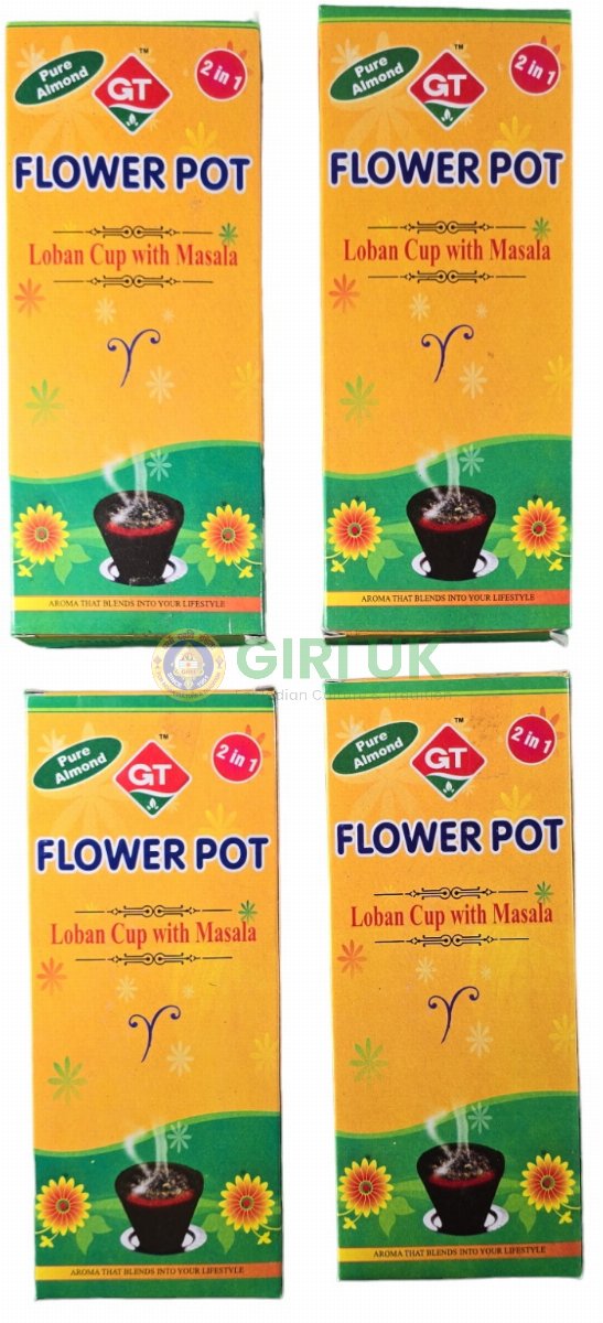 GT Flower Pot Sambrani (Incense) - 10 Pcs-(Pack of 4)