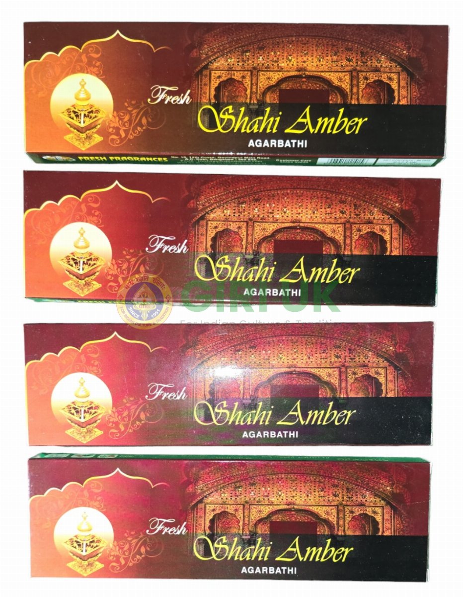 Fresh Shahi Amber Incense Sticks (Agarbati)-(Pack of 4)