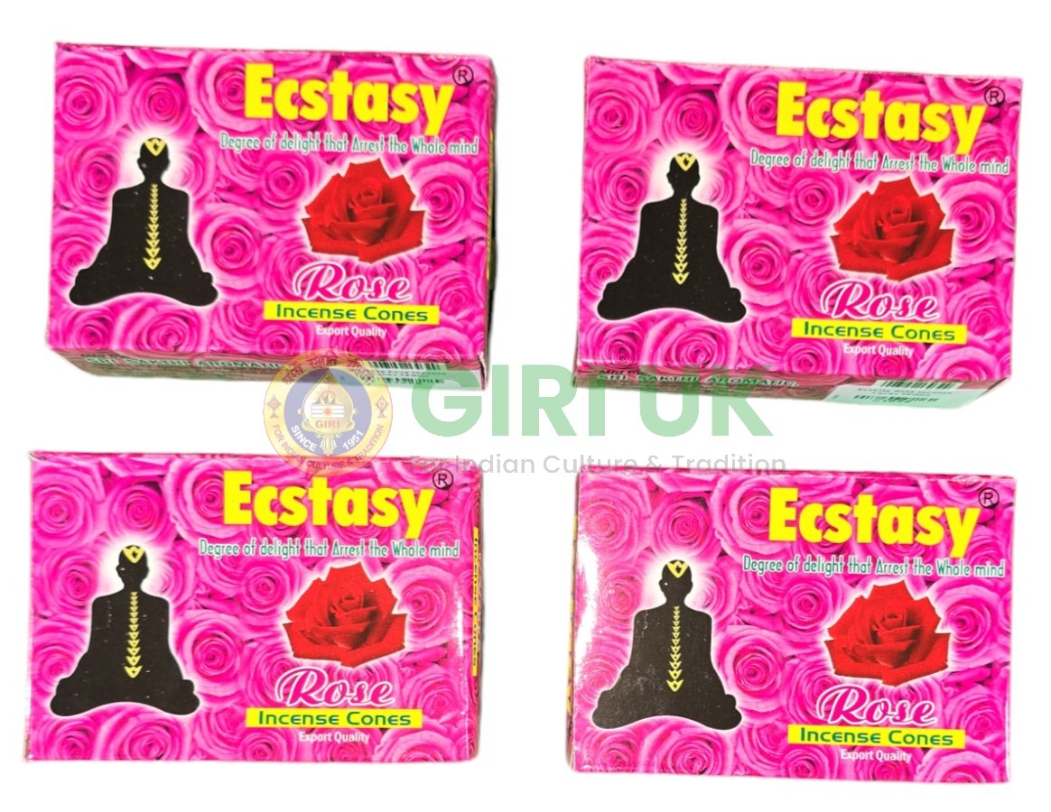 Ecstasy Rose Incense Cones 25Gms (Pack of 4)