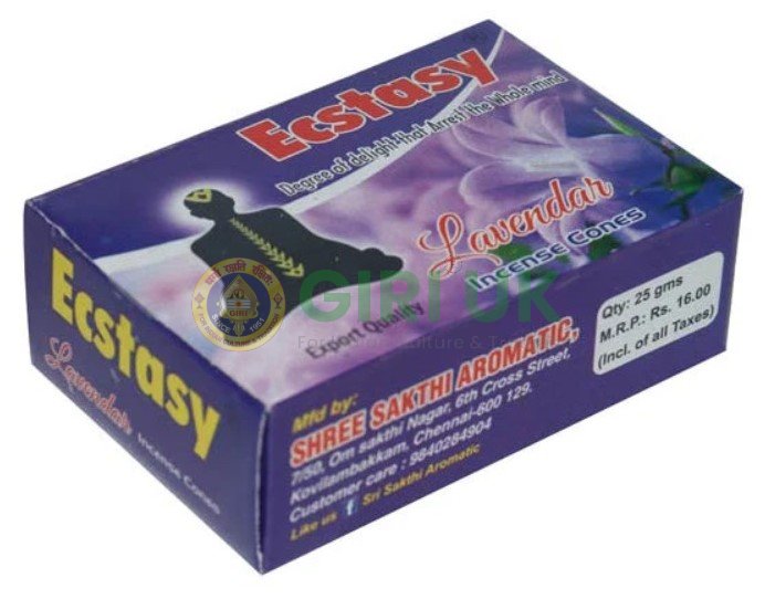 Ecstasy Lavendar Incense Cones 25Gms