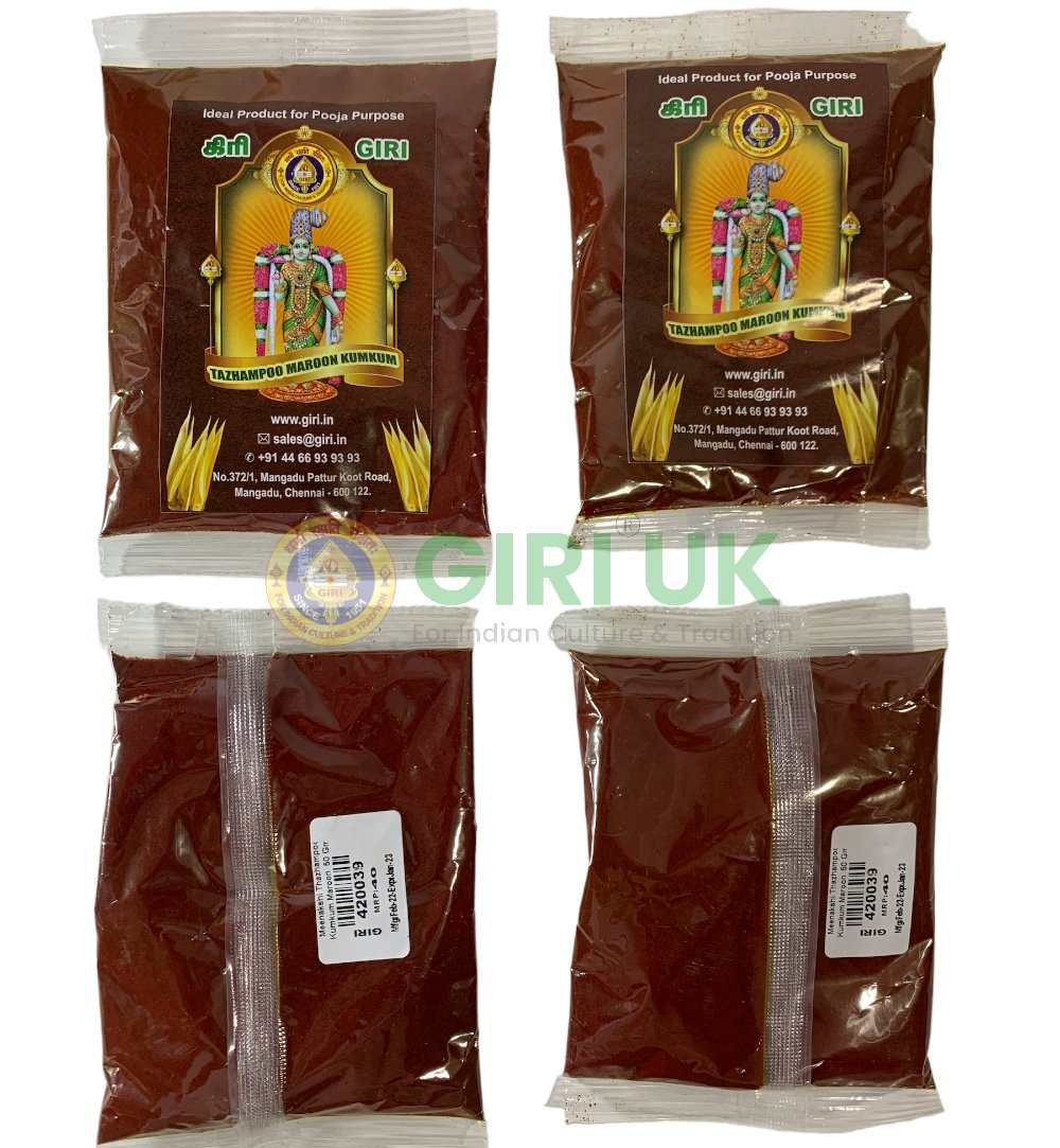 Meenakshi Thazhampoo Kumkum Maroon Dark Red 50 Gms (Pack Of 4)