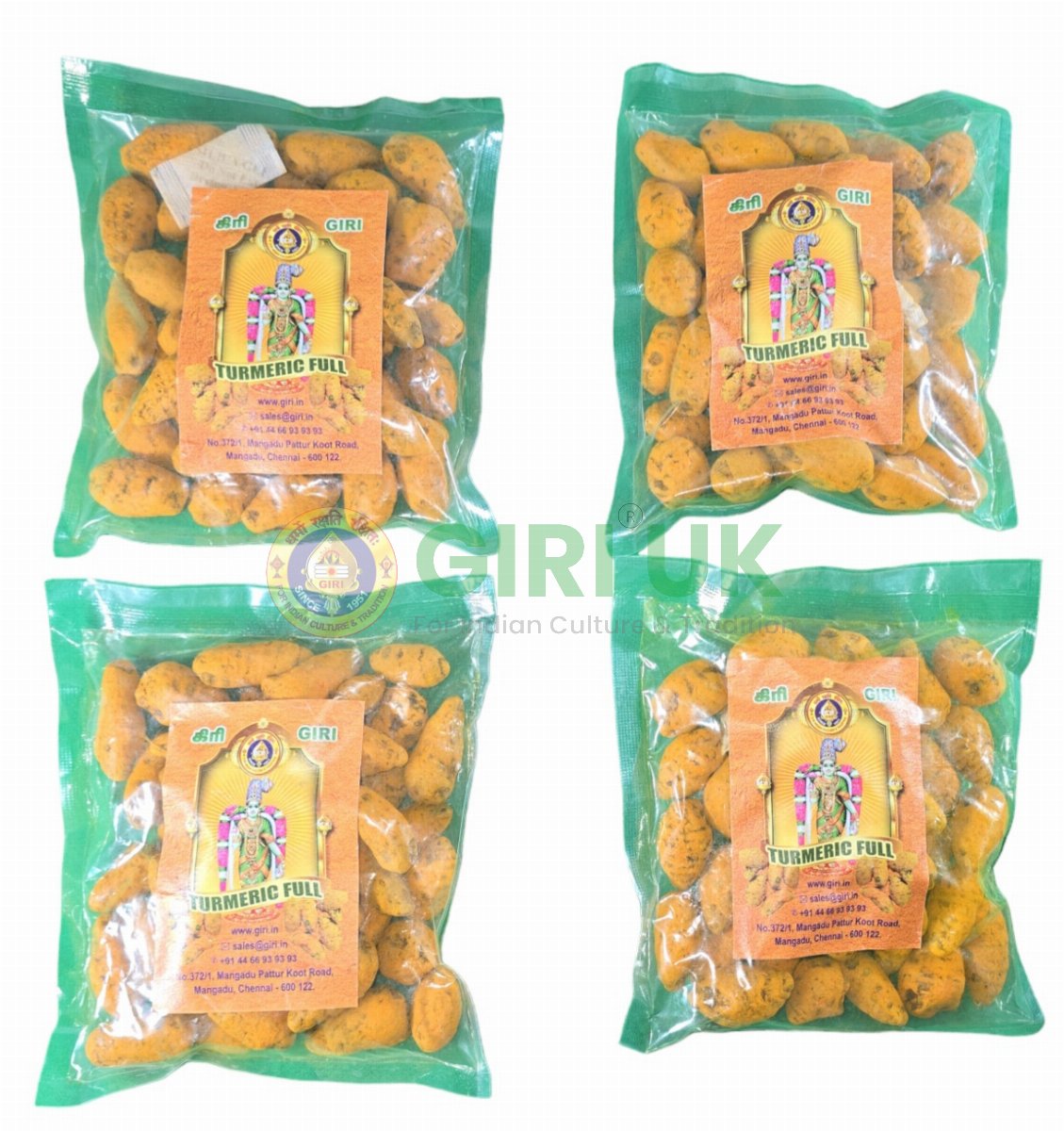 Whole Dried Turmeric Root 250 Gms-(Pack of 4)