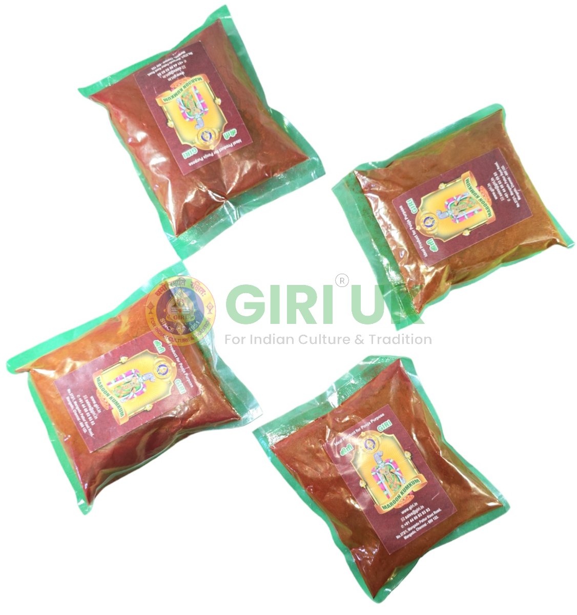 Meenakshi Kumkum Dark Red 250 Gms-(Pack of 4)