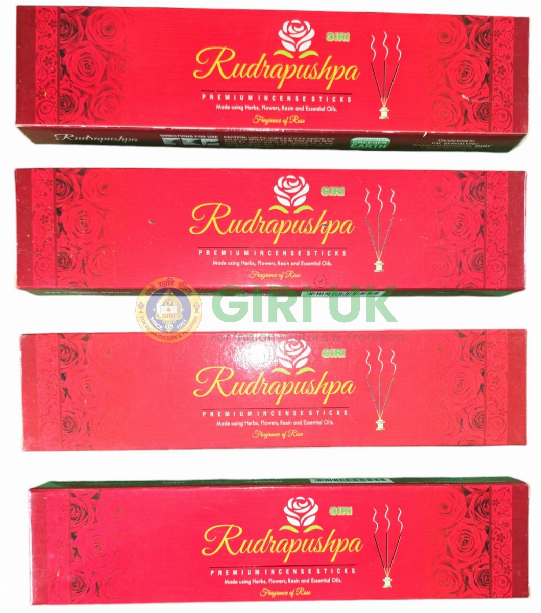 Rudrapushpa Incense Sticks (Agarbati)-(Pack of 4)