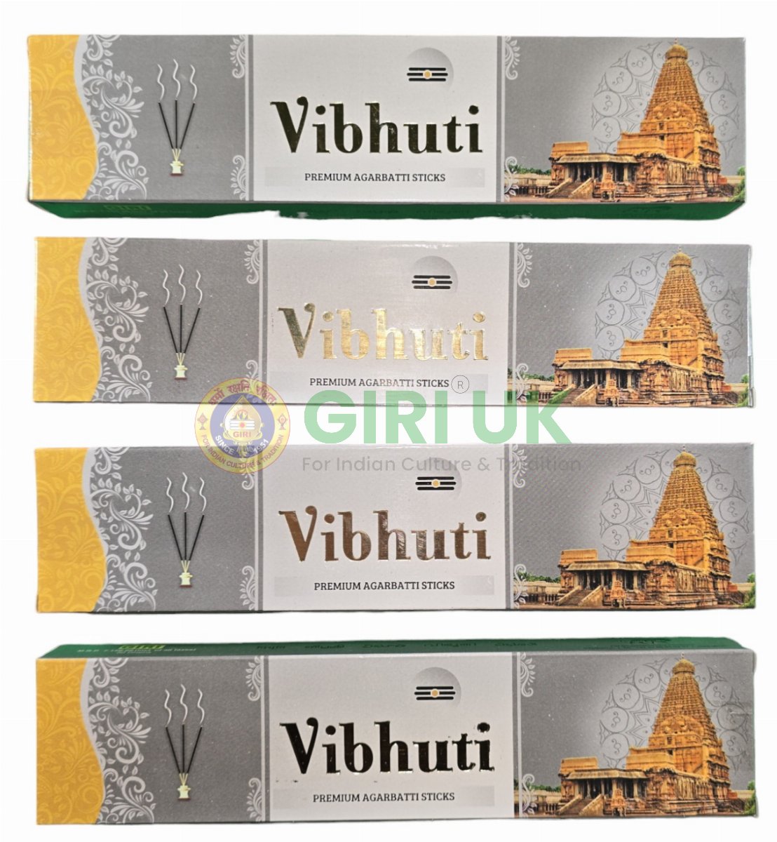 Vibhuti Premium Incense Sticks 50 gms-(Pack of 4)