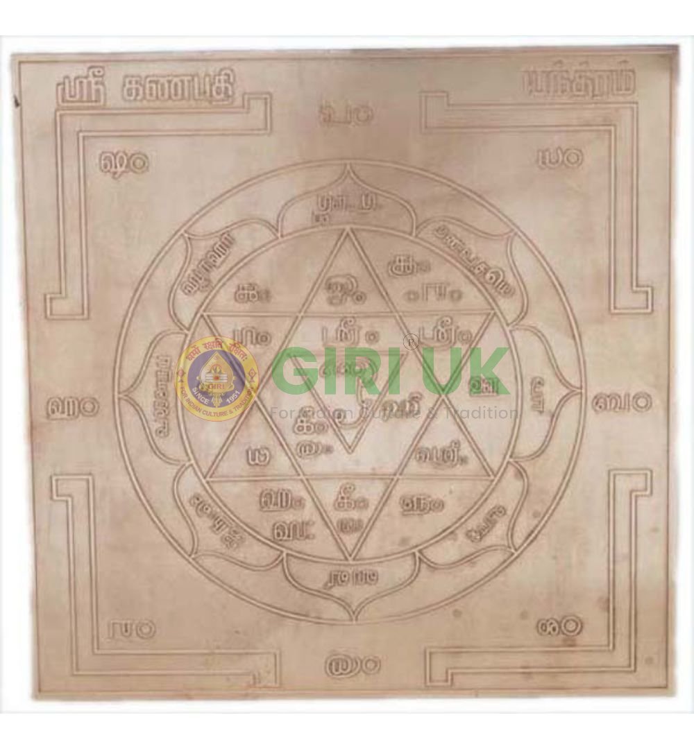 Copper Ganesha Yantra 4″ x 4″