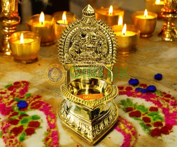 Brass Kamakshi Lamp - 14cm