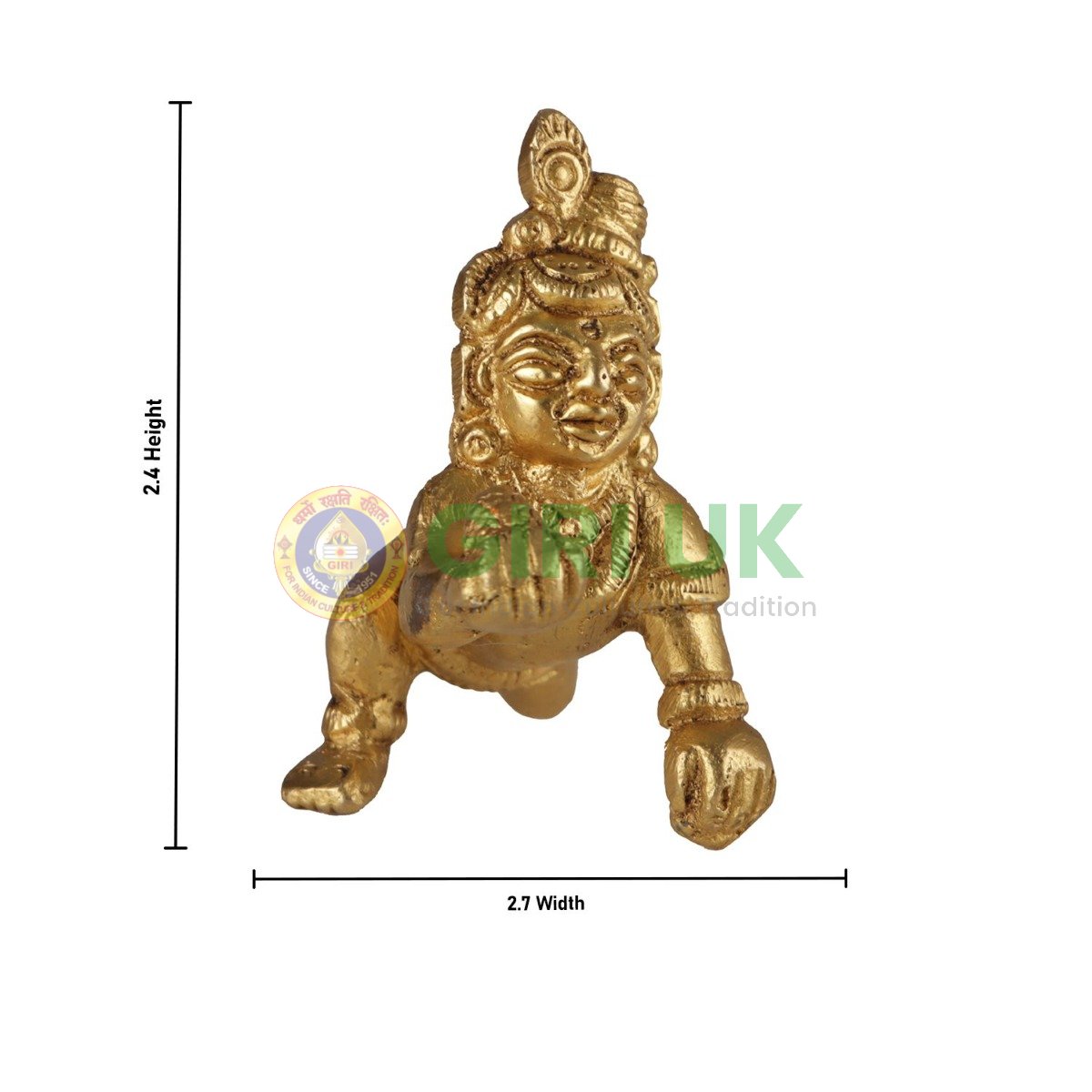 Bala Krishna idol – Brass – 2.7 x 2.4 inches