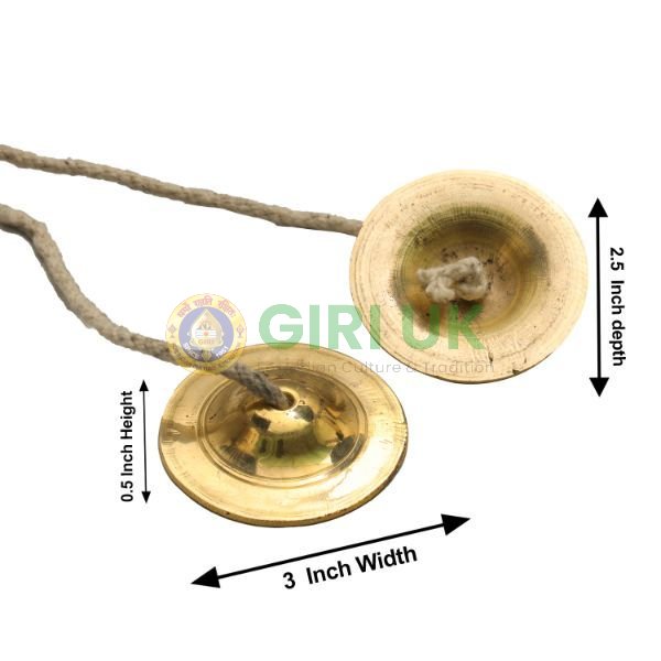 3 Inch brass-finish Bhajan Taal