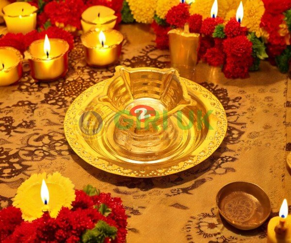 Brass Plate Vilakku (Deepam) – 5 wick