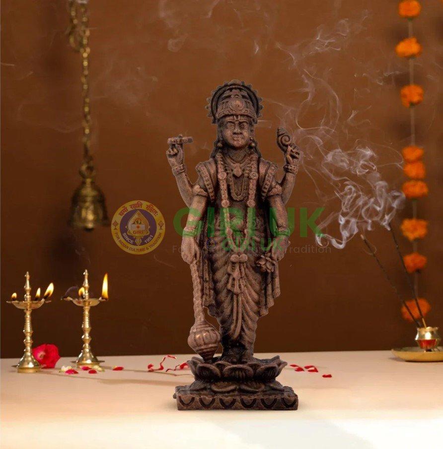 Vishnu Standing On Lotus – Copper – 2.75 Inch – 65 Gms