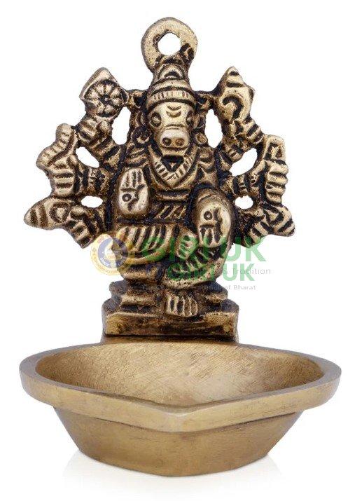 Varahi With Diya – Brass – AF – 2 Inch – 90 Gms