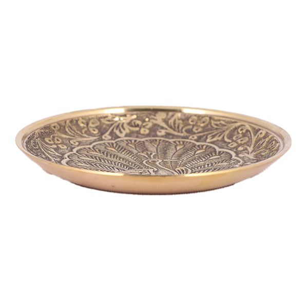 Brass Pooja Plate - 3 inch